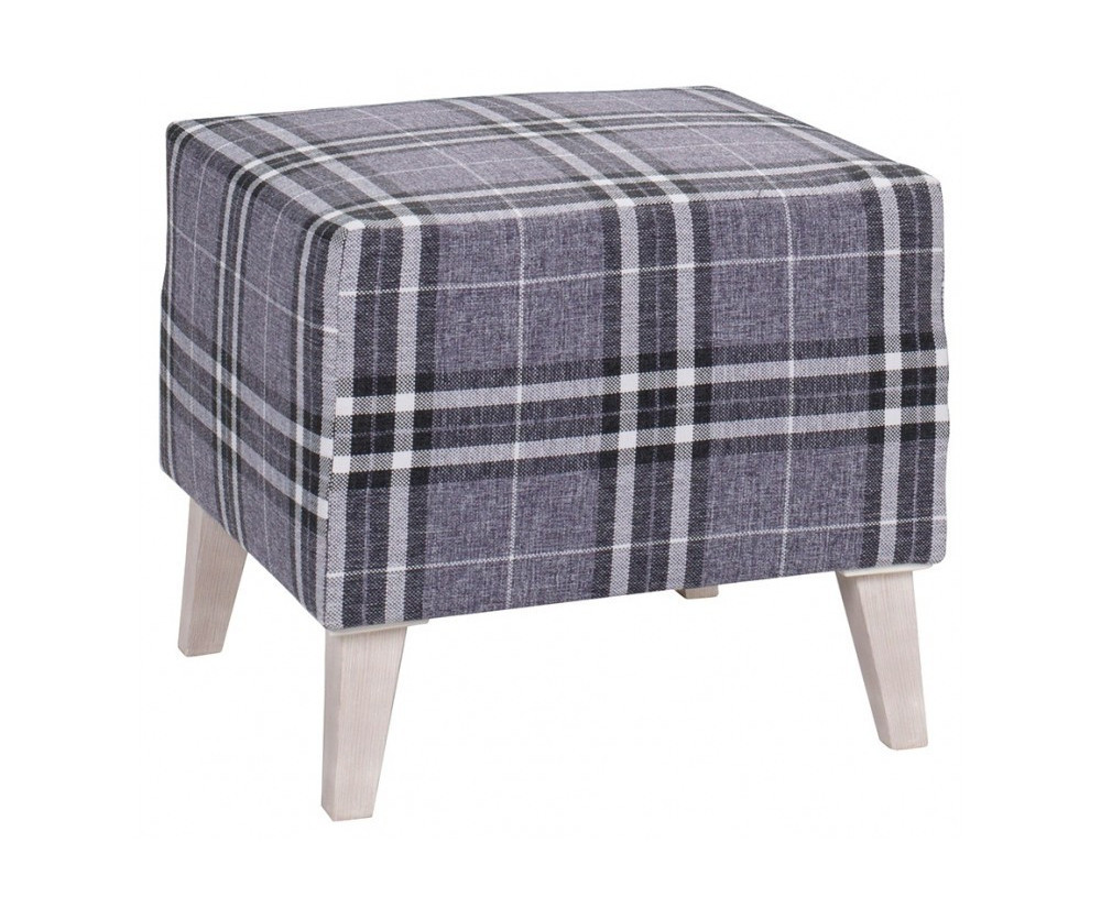 Hocker quadratisch mit Karomuster, LEMONE