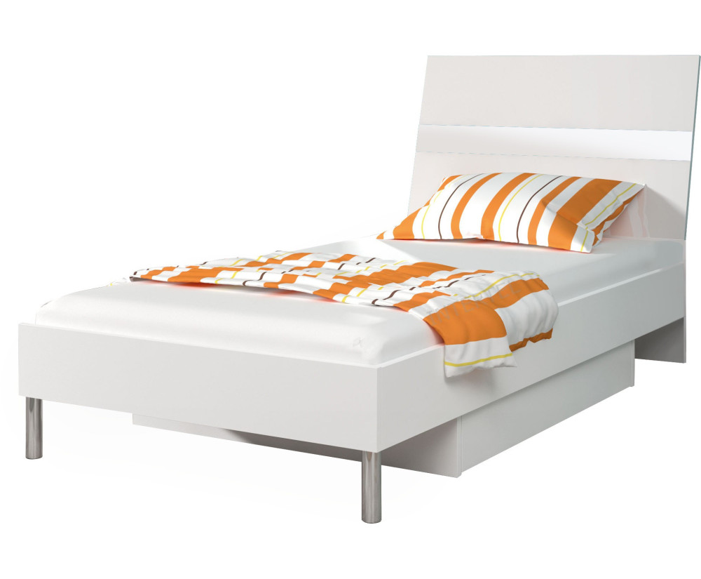 Modernes Jugendbett 90x200 + Lattenrost + Bettkasten, Farbvarianten, MAJA 1