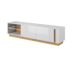 TV-Schrank, TV-Board 187 cm, weiß glänzend + Grandson Eiche, ARKOS H