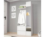 Garderoben-Set mit Spiegel, Flurgarderobe weiß, KIMI Garderoben-Set mit Spiegel, Flurgarderobe weiß, KIMI