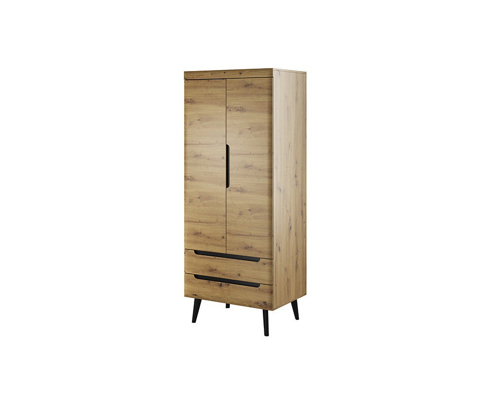 Kleiderschrank, Schrank 2-türig Eiche Artisan, Qualität, ALTA