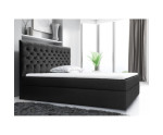 Boxspringbett 140x200 cm, Ehebett, Hotelbett, Kopfteil Chesterfield, MAGNUS 15A 