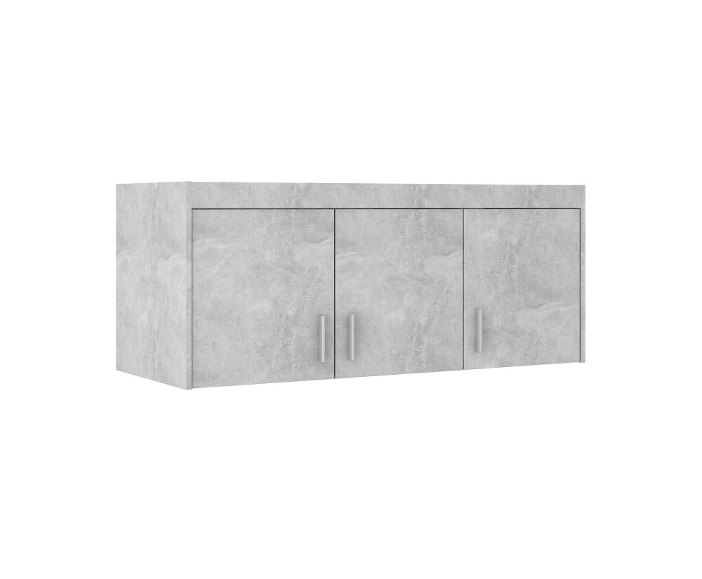 Schrankaufsatz 3-türig 133 cm, Beton hell, SELENA