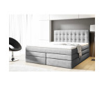 Boxspringbett 140x200 cm, Ehebett, Hotelbett, Kopfteil mit Knopfheftung, PARIS 4K Boxspringbett 140x200 cm, Ehebett, Hotelbett, Kopfteil mit Knopfheftung, PARIS 4K