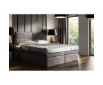 Boxspringbett 140x200 cm, Ehebett, Hotelbett, mit Kopfteil und Bettkasten, QUATTRO