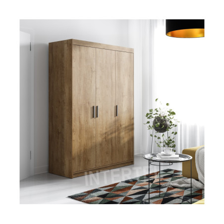 Kleiderschrank 3-türig 133 cm, Schrank in Lefkas Eiche, SELENA