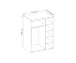 Kleiderschrank 3-türig 133 cm, Schrank weiß, SELENA Kleiderschrank 3-türig 133 cm, Schrank weiß, SELENA