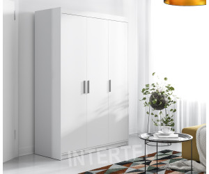 Kleiderschrank 3-türig 133 cm, Schrank weiß, SELENA