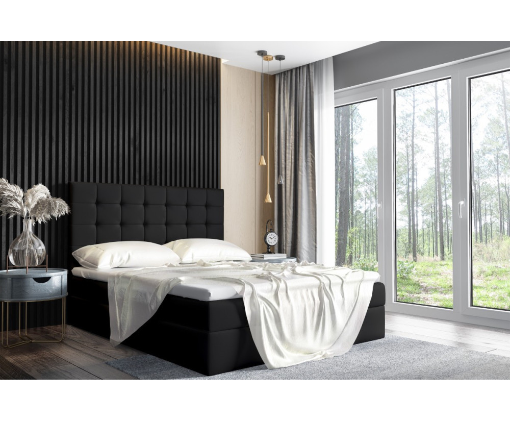 Boxspringbett 140x200 cm, Ehebett, Hotelbett mit Bettkasten, MAGNUS 2A