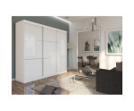 Schiebetürenschrank weiß 240 cm mit Lacobel-Glas, Kleiderschrank 3-türig, MARTEN SZ5 Schiebetürenschrank weiß 240 cm mit Lacobel-Glas, Kleiderschrank 3-türig, MARTEN SZ5