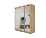 Schiebetürenschrank 180 cm mit Spiegel, Kleiderschrank 3-türig, 4 Farbvarianten, MARTEN SZ3