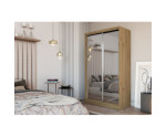 Schiebetürenschrank 120 cm mit Spiegel, Kleiderschrank 2-türig, Farbvarianten, MARTEN SZ3 Schiebetürenschrank 120 cm mit Spiegel, Kleiderschrank 2-türig, Farbvarianten, MARTEN SZ3