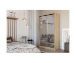Schiebetürenschrank 120 cm mit Spiegel, Kleiderschrank 2-türig, Farbvarianten, MARTEN SZ3 Schiebetürenschrank 120 cm mit Spiegel, Kleiderschrank 2-türig, Farbvarianten, MARTEN SZ3