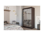 Schiebetürenschrank 120 cm mit Spiegel, Kleiderschrank 2-türig, Farbvarianten, MARTEN SZ3 Schiebetürenschrank 120 cm mit Spiegel, Kleiderschrank 2-türig, Farbvarianten, MARTEN SZ3
