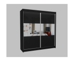Schiebetürenschrank 200 cm mit Spiegelelementen, Kleiderschrank 2-türig, Farbvarianten, MARTEN SZ1