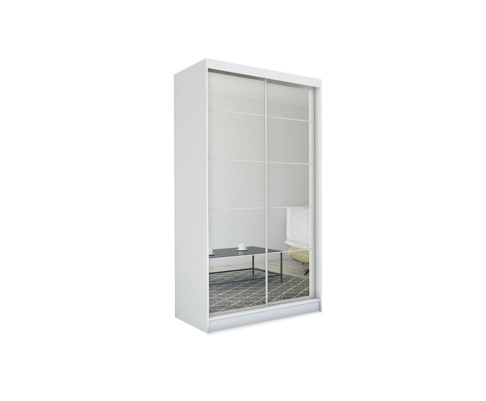 Schiebetürenschrank 150 cm mit Spiegel, Kleiderschrank 2-türig, Farbvarianten, MARTEN SZ4