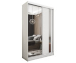 Schiebetürenschrank 120 cm mit Spiegel und vertikalem Spiegelstreifen, Kleiderschrank 2-türig, Farbvarianten, MARTEN SZ2 Schiebetürenschrank 120 cm mit Spiegel und vertikalem Spiegelstreifen, Kleiderschrank 2-türig, Farbvarianten, MARTEN SZ2