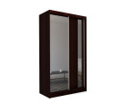 Schiebetürenschrank 150 cm mit Spiegel und vertikalem Spiegelstreifen, Kleiderschrank 2-türig, Farbvarianten, MARTEN SZ2 Schiebetürenschrank 150 cm mit Spiegel und vertikalem Spiegelstreifen, Kleiderschrank 2-türig, Farbvarianten, MARTEN SZ2
