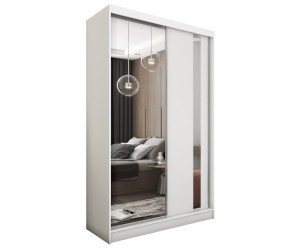 Schiebetürenschrank 150 cm mit Spiegel und vertikalem Spiegelstreifen, Kleiderschrank 2-türig, Farbvarianten, MARTEN SZ2