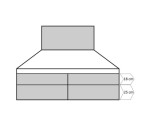 Boxspringbett 140x200 cm, Ehebett mit Bettkasten, niedriges Kopfteil auf Wunsch, Matratze zur Auswahl, MAGNUS 22A