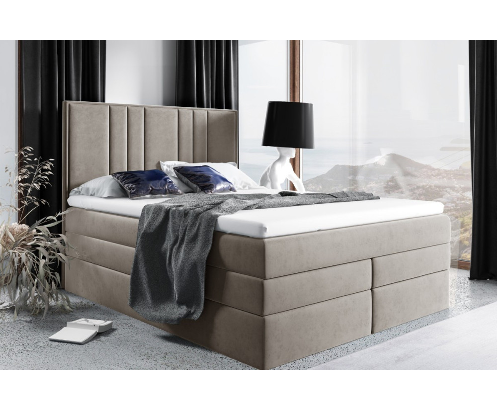 Boxspringbett 140x200 cm, Ehebett mit Bettkasten, hohes Kopfteil, MAGNUS 22B Boxspringbett 140x200 cm, Ehebett mit Bettkasten, hohes Kopfteil, MAGNUS 22B