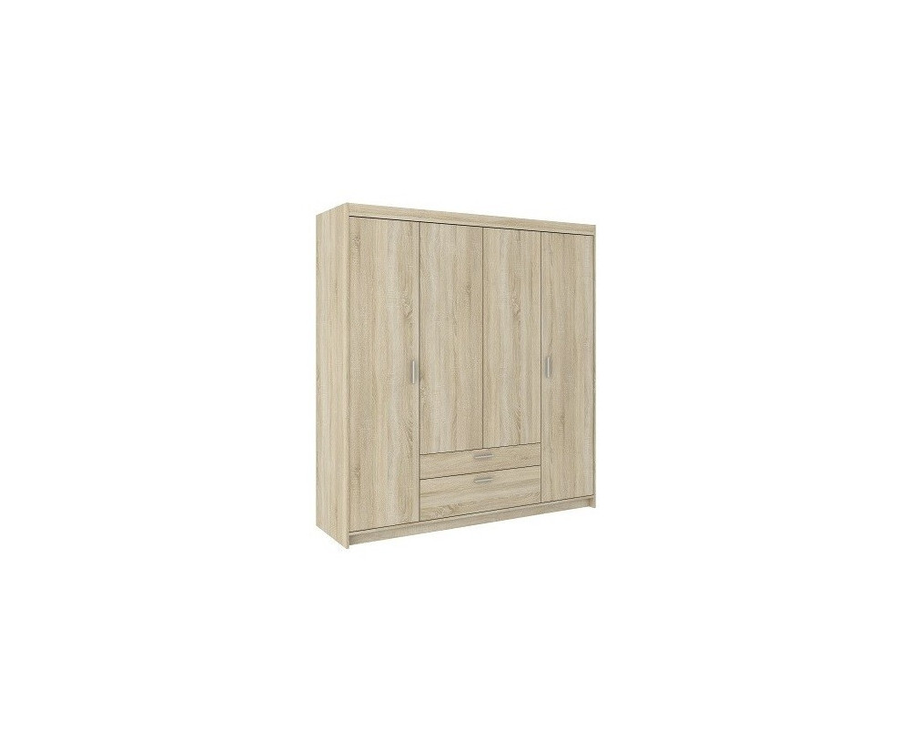 Kleiderschrank mit Schubladen, Schrank 4-türig 176 cm, Sonoma Eiche, SELENA Kleiderschrank mit Schubladen, Schrank 4-türig 176 cm, Sonoma Eiche, SELENA