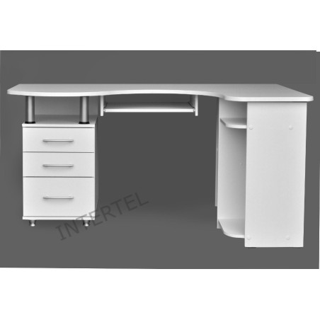 Schreibtisch weiß, Bürotisch, Arbeitstisch groß, links oder rechts, MAKSYM