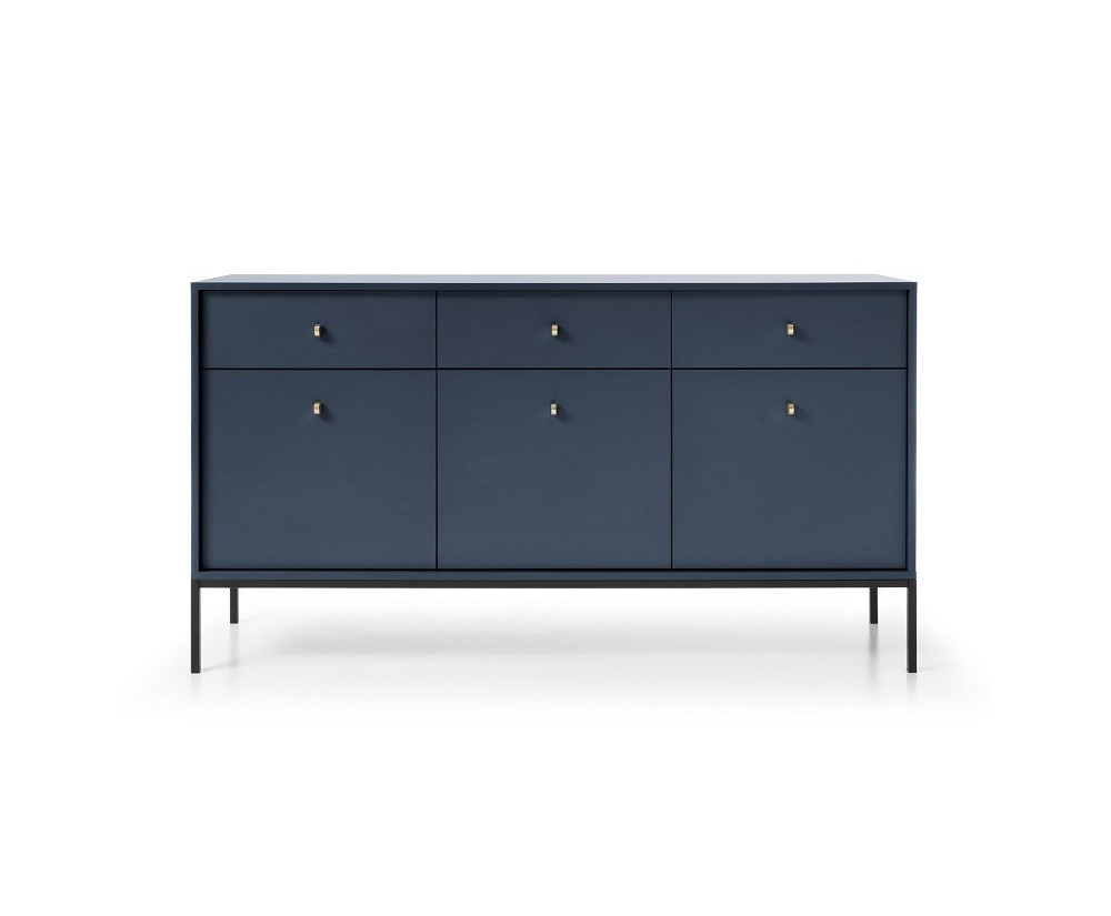 Dreitürige Kommode mit Schubladen marineblau, ARON MKSZ154 Dreitürige Kommode mit Schubladen marineblau, ARON MKSZ154