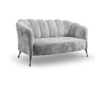 Elegantes 2-Sitzer-Sofa Glamour, Rückenlehne in Muschelform, Metallfüße, ADRIA