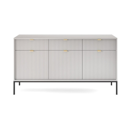 SIENA KSZ154 Kommode mit geriffelten Fronten, 2 Farbvarianten: schwarz, grau