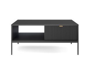 Couchtisch, Kaffeetisch mit geriffelten Fronten, 2 Farbvarianten: schwarz, grau, SIENA L104