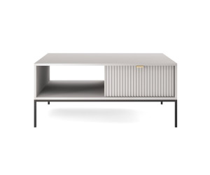 Couchtisch, Kaffeetisch mit geriffelten Fronten, 2 Farbvarianten: schwarz, grau, SIENA L104