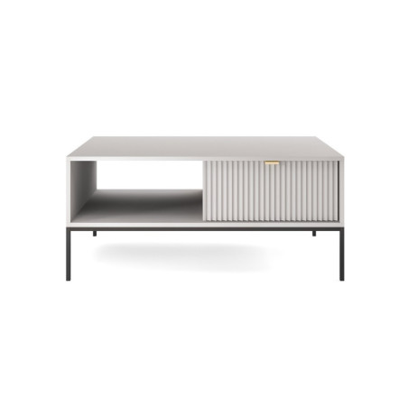 Couchtisch, Kaffeetisch mit geriffelten Fronten, 2 Farbvarianten: schwarz, grau, SIENA L104