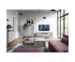 TV Kommode mit geriffelten Fronten, TV-Lowboard 2 Farbvarianten: schwarz, grau, SIENA TV154