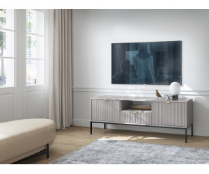 TV Kommode mit geriffelten Fronten, TV-Lowboard 2 Farbvarianten: schwarz, grau, SIENA TV154