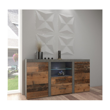 ROMBO Zweitürige Kommode mit Schubladen, Old Style / Matera