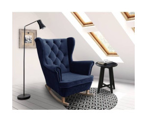 ROGER R2 Sessel Schaukelsessel Karo mit Knöpfen gesteppt