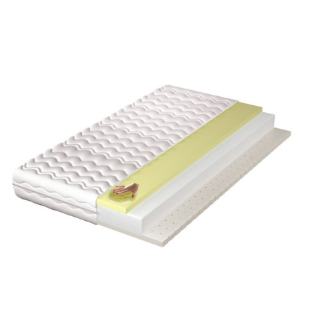 SENTO P-34 Doppelseitige Schaumstoffmatratze + Viscoschaum + hochelastischer HR-Kaltschaum, H3 mittelfest, Bezug waschbar