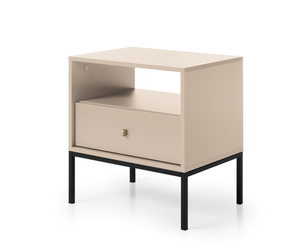 Nachttisch, Nachtschrank, Nachtkommode, sandbeige, ARON MS54