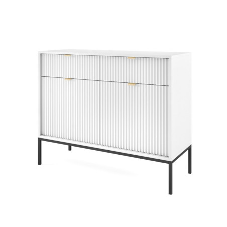 Kommode weiß mit geriffelten Fronten, SIENA KSZ104