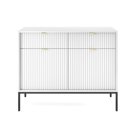 Kommode weiß mit geriffelten Fronten, SIENA KSZ104