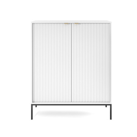 Kommode hoch weiß mit geriffelten Fronten, SIENA K104