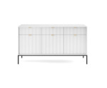 Kommode weiß mit geriffelten Fronten, SIENA KSZ154