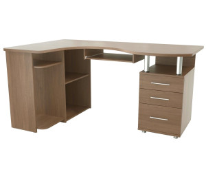 Schreibtisch, Bürotisch, Arbeitstisch groß, links oder rechts, Nußbaum, MAKSYM