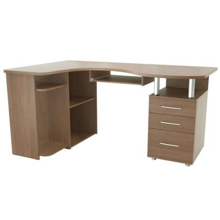 Schreibtisch, Bürotisch, Arbeitstisch groß, links oder rechts, Nußbaum, MAKSYM