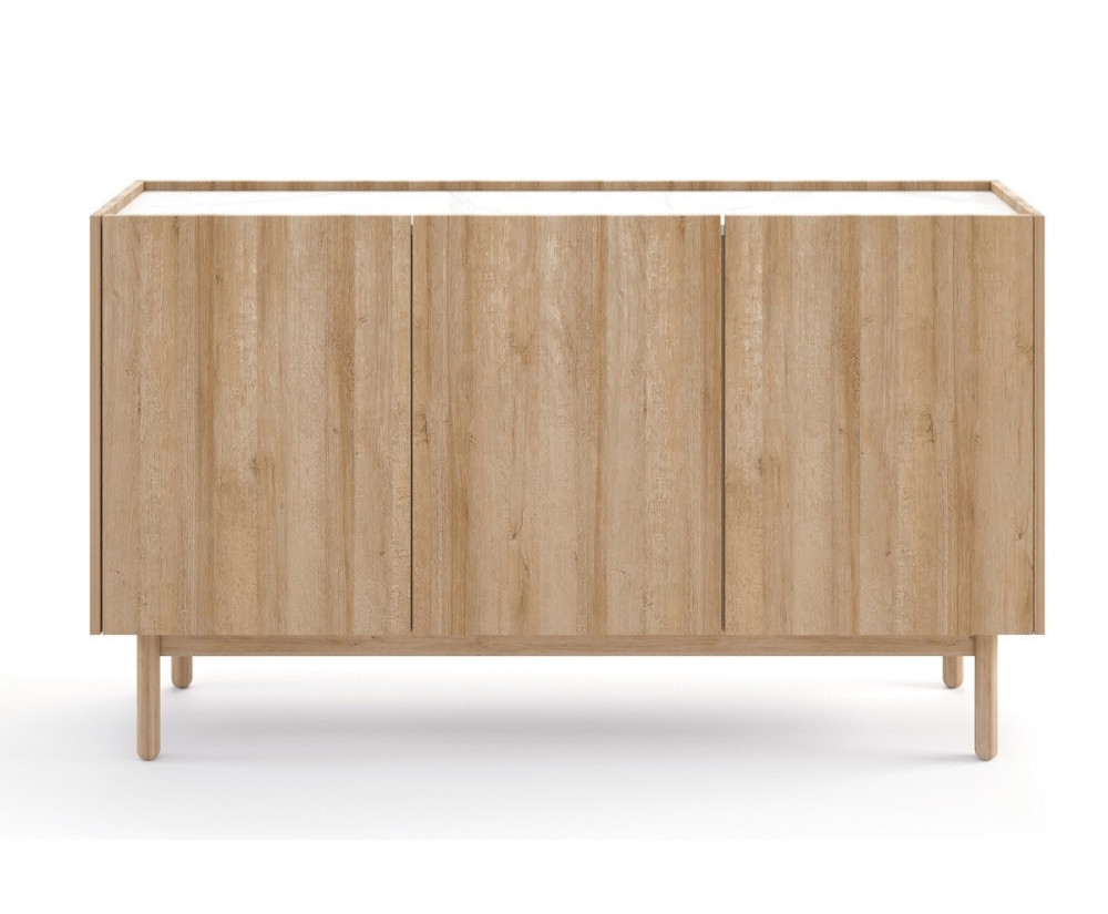 Kommode auf Füßen im skandinavischen Stil für Wohnzimmer oder Flur, Eiche Riviera, NIKO 144-2