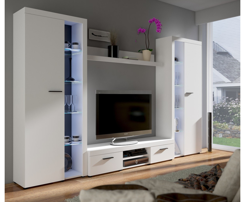 TV Wohnwand, Mediawand, Komplett-Set 4 St., 3 Farbvarianten, ROMBO XL