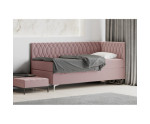 Elegantes Polsterbett 80x200 cm mit Bettkasten, verchromte Füße, DIANA 2M