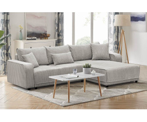 Modernes Ecksofa mit Schlaffunktion und Bettkasten, Cord, FERRO 43L
