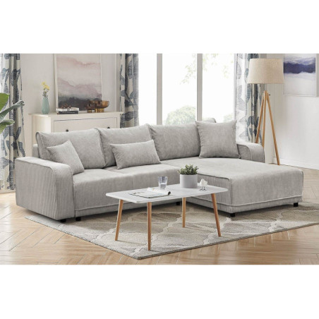 Modernes Ecksofa mit Schlaffunktion und Bettkasten, Cord, FERRO 43L
